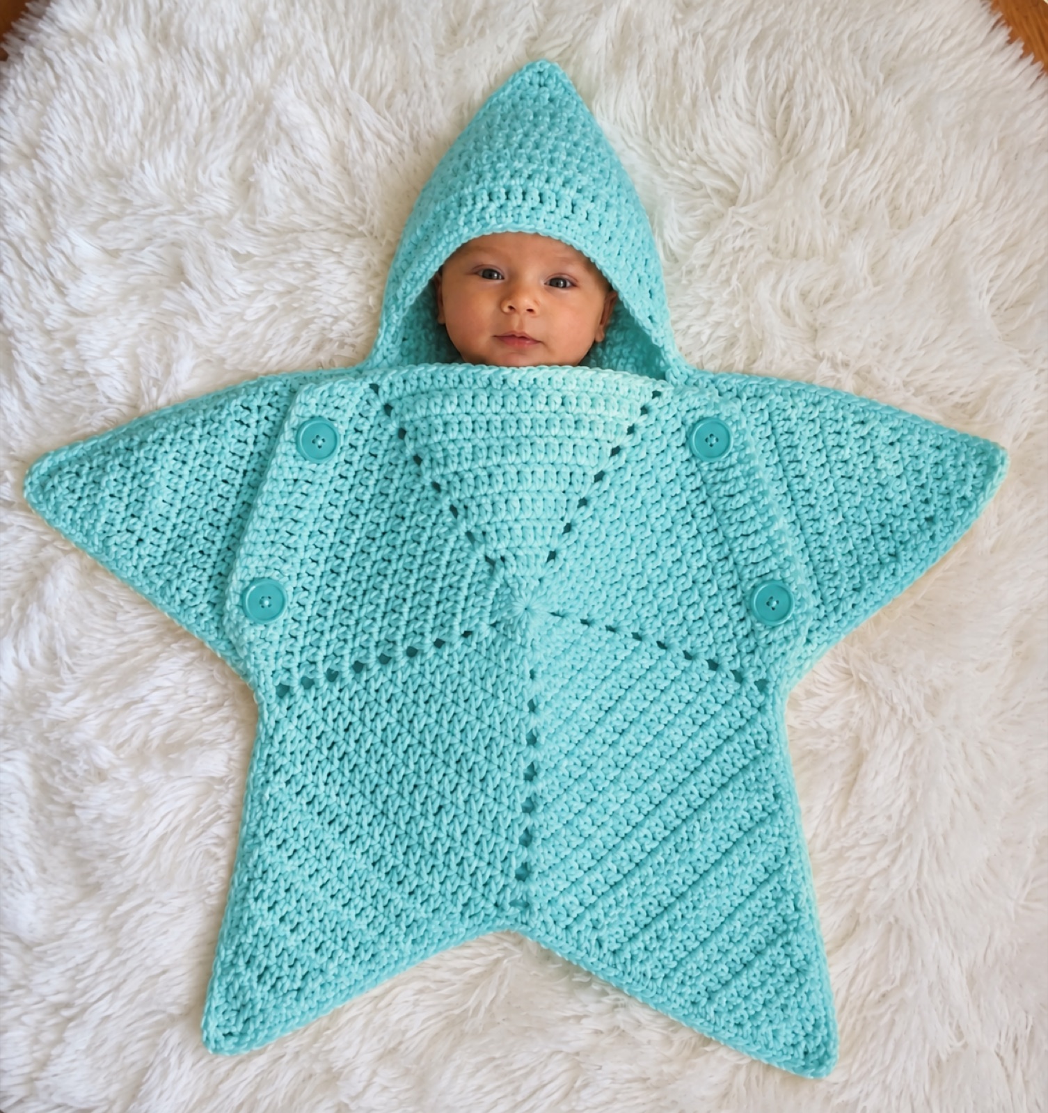 Traje estrella en azul agua