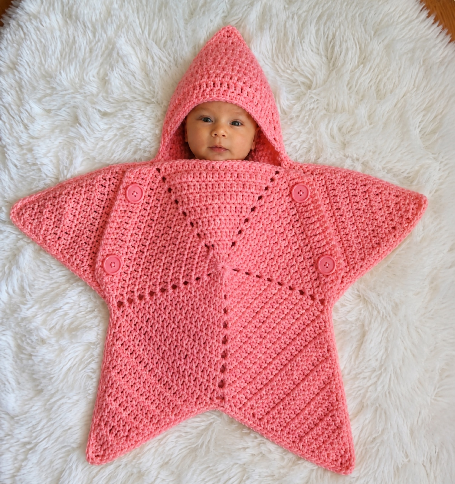 Traje estrella en rosa coral